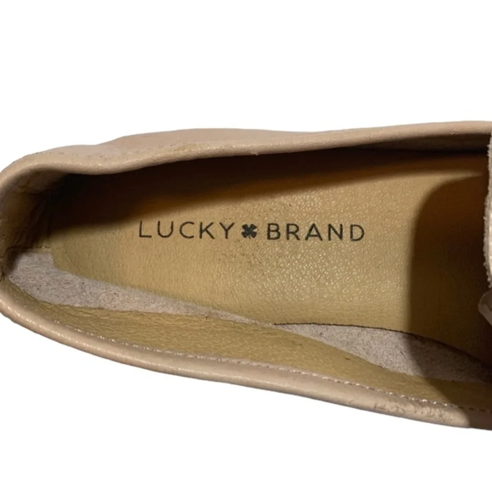 Lucky Brand Pale Pink Soft Leather Slip On Loafers Size 7.5